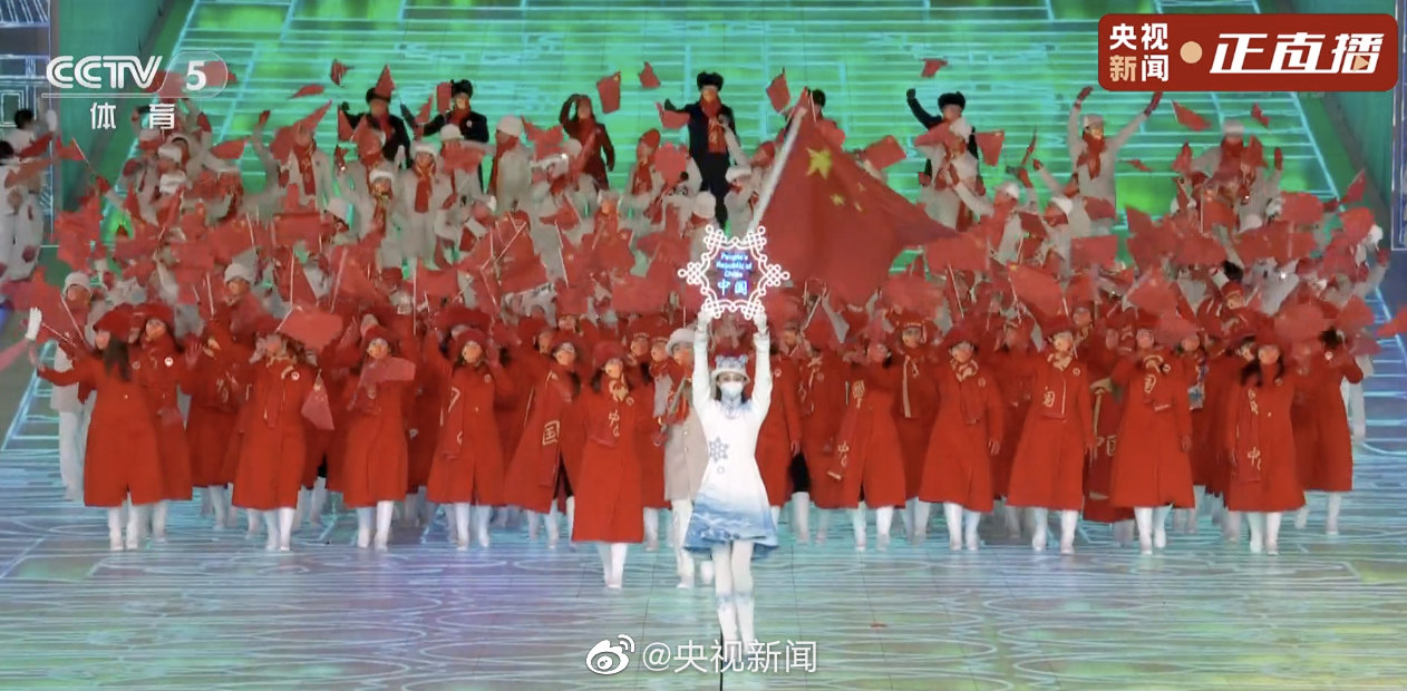 身披中国红!中国奥运代表团入场
